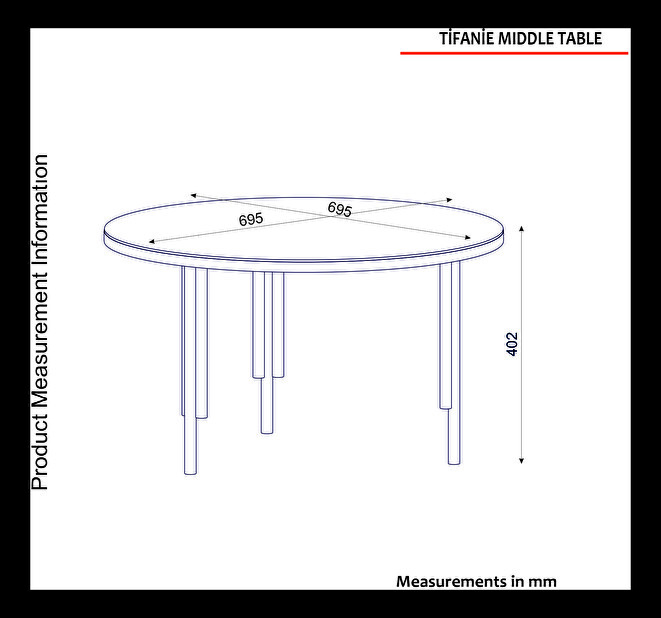 Măsuță de cafea Tibi (Nuc + Antracit)