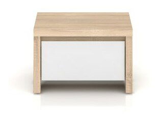 Noptieră Kaspian KOM1S (stejar sonoma + alb lucios)