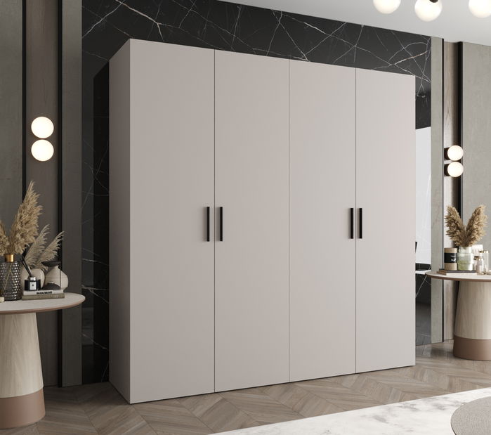 Ruhásszekrény 200 cm Borry 1 (kasmír + fekete)