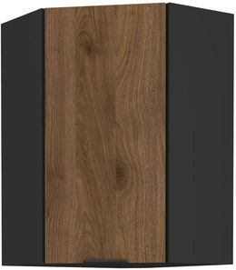 Felső sarok konyhaszekrény Manana 60x60 GN 90 1F 45 (korpus: matt fekete + front: okapi dió)