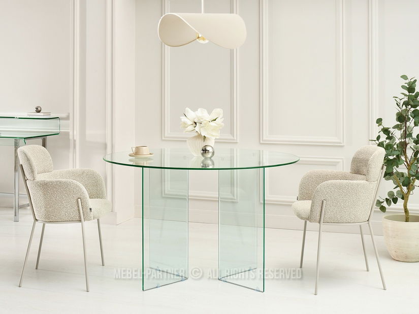 Blagovaonski stol Abunda (prozirno staklo)