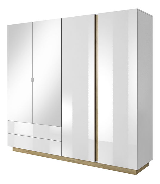 Gardrób Cethos (fehér + tölgy grandson + magasfényű fehér)