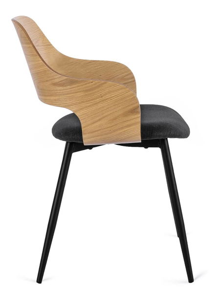 Scaun sufragerie Obvio (stejar auriu + negru) 