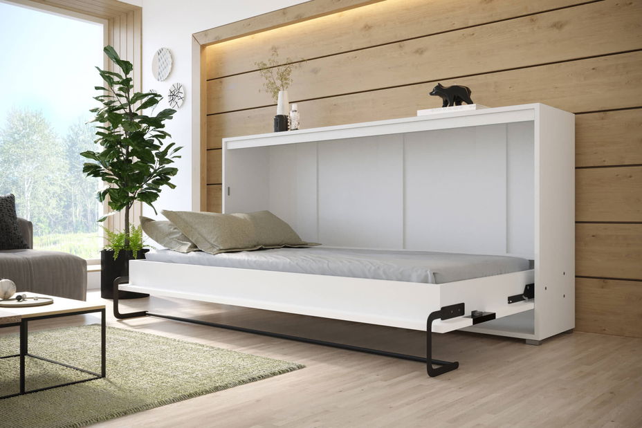 Krevet na sklapanje 90 Homer (bijela mat + crna sjajna) (vodoravni)