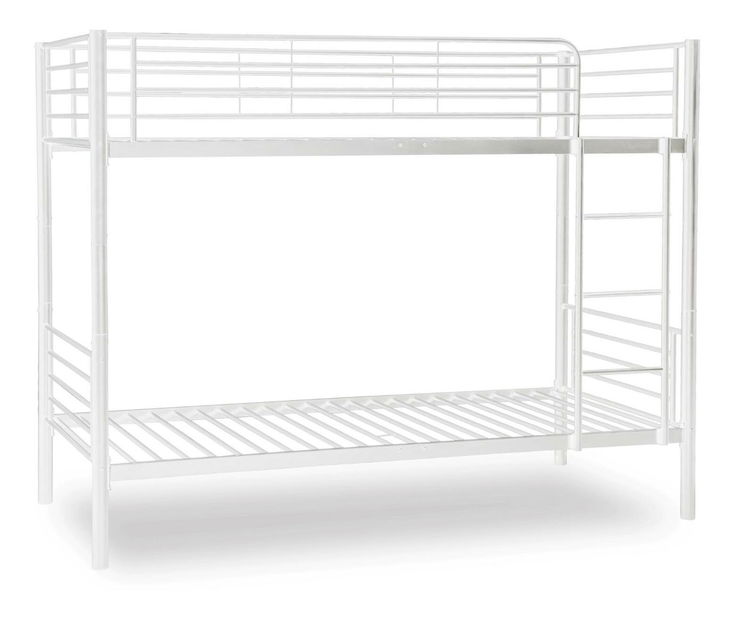Pat pentru copii etajat 90 cm Riverside (alb) (cu somieră)
