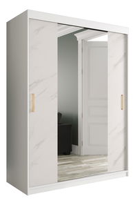 Ruhásszekrény 150 cm Marbelo T1 (matt fehér + fehér márvány)