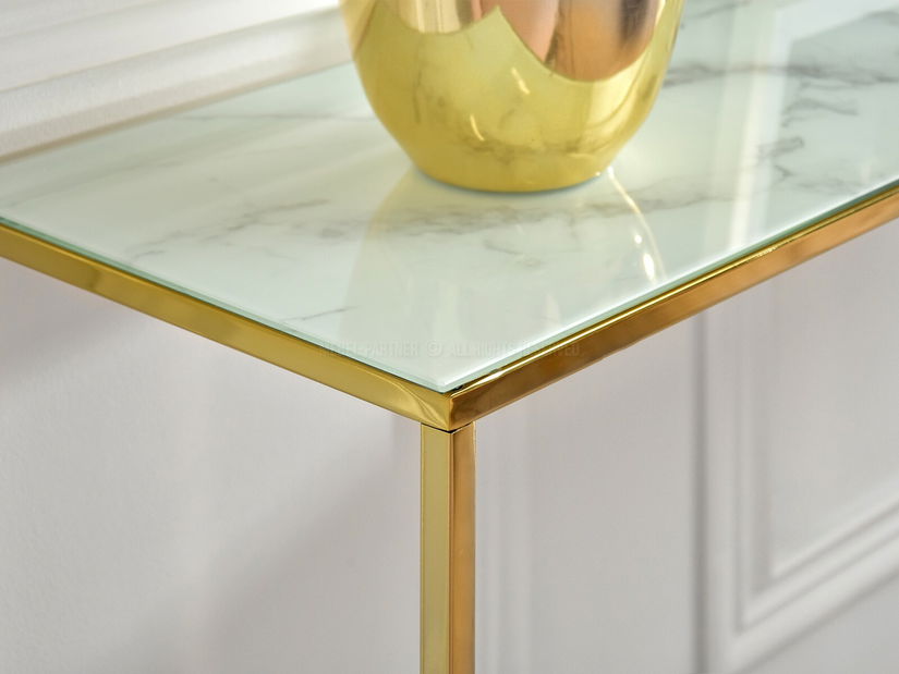 Konzolni stolić Bella Kons (bijela + zlatna)