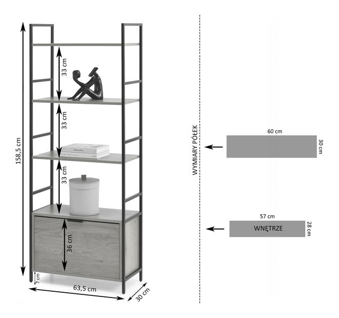 Raft Patinadora B (negru)