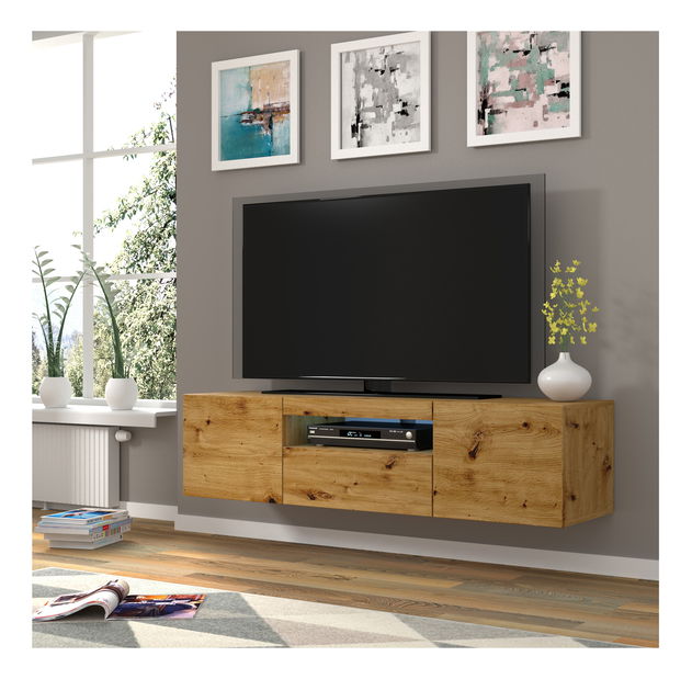 Masă TV/Dulap Aurinko 150 (Stejar artisan) (cu iluminat)