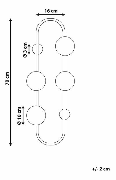 Iluminat de perete Yuri (negru) 