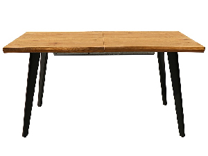 Masă de sufragerie extensibilă 120-180 cm Faustina (stejar artisan + negru) (pentru 4 până la 8 persoane)