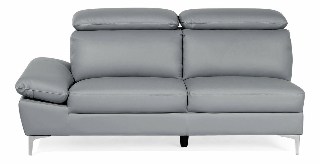 Kožená rohová sedačka Farona (svetlosivá) (P)