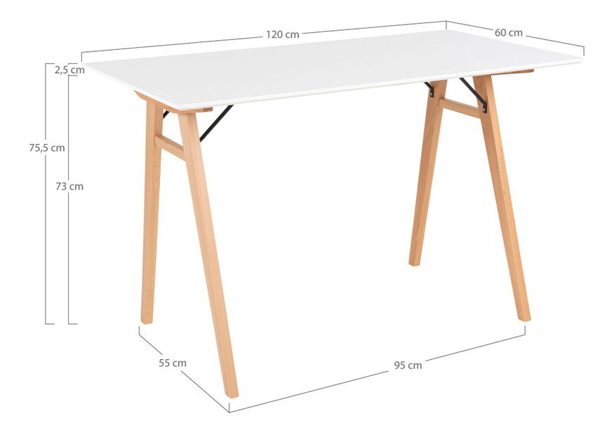 PC asztal Virelia 3 (fehér)