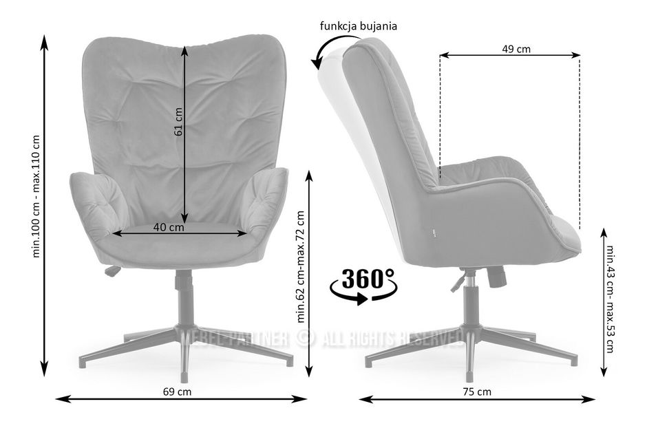 Fotoliu relax Merindana (negru)