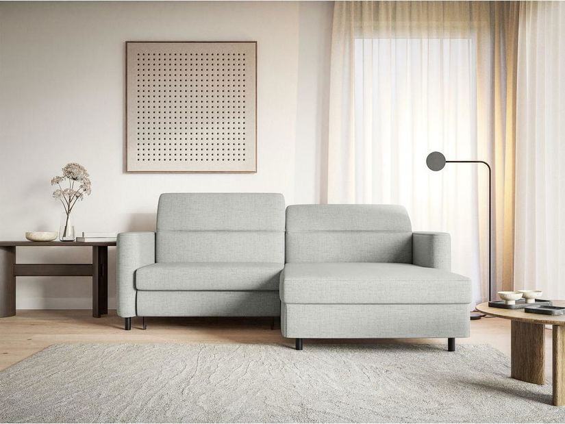 Kutna garnitura Buchu (D) (sivo-bež + crna)