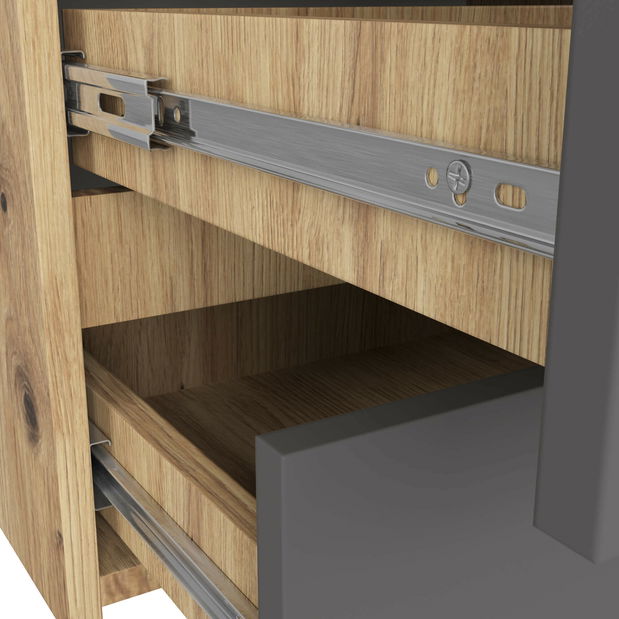 Comodă Crueldad (stejar artisan + grafit)