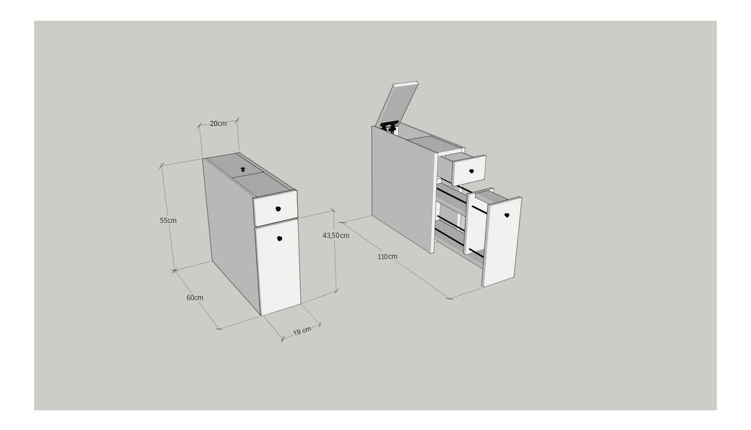 Kúpeľňová skrinka Calena (mramor svetlý)