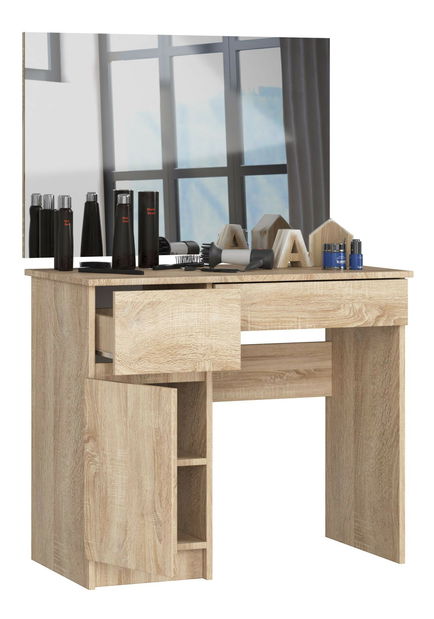 Toaletni stolić Parijat (hrast sonoma) (s ogledalom) (L)