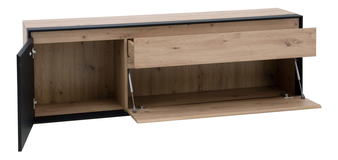 TV stolić/ormarić Bobbie (hrast artisan + crna)
