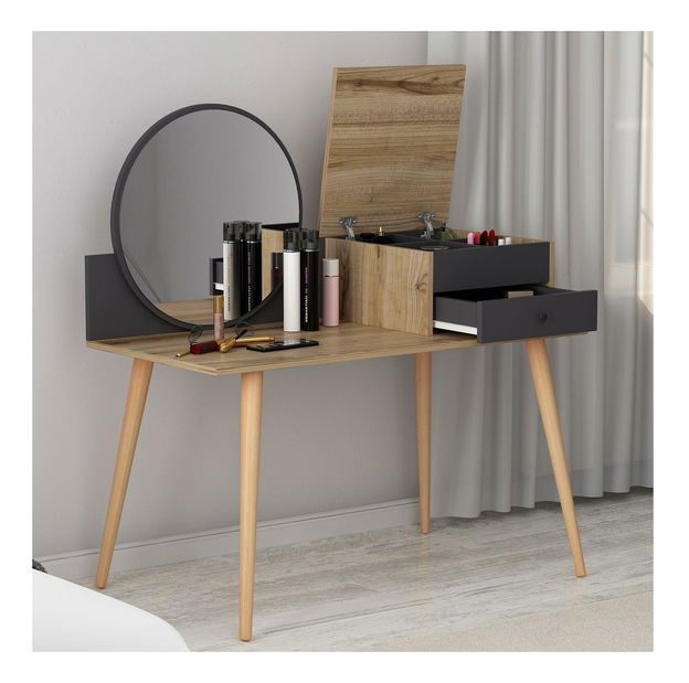 Toaletni stolić Angelio (antracit + orah)