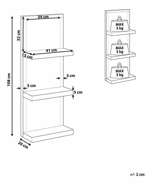 Polica GEONNA (strieborná)