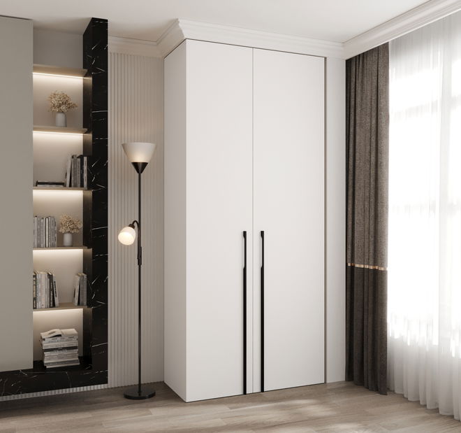 Ruhásszekrény 110 cm Carmela 40-3 (fehér + fekete)