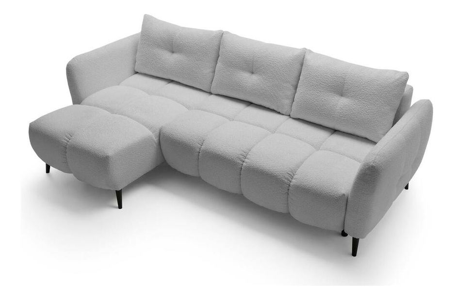 Kutna garnitura Odysea (L) (svijetlosiva + crna)