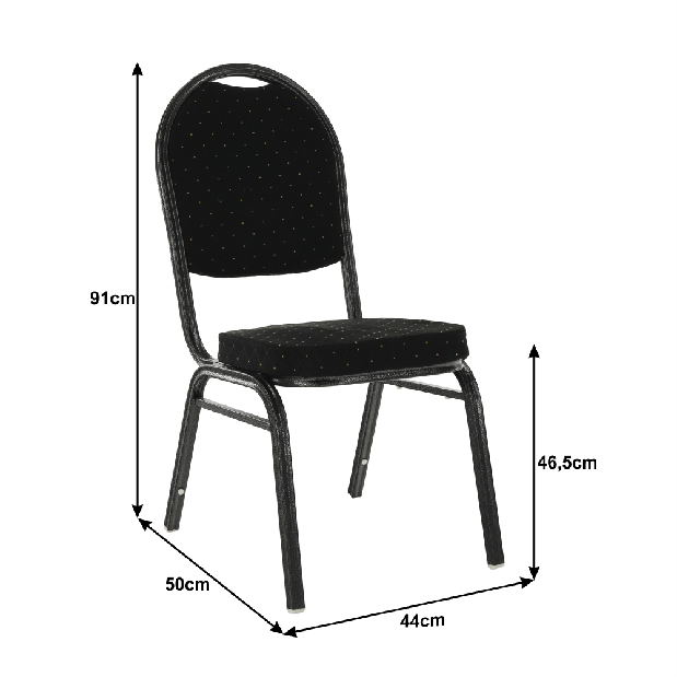 Scaun de sufragerie (2 buc.) Jarvis (negru) *vânzare stoc