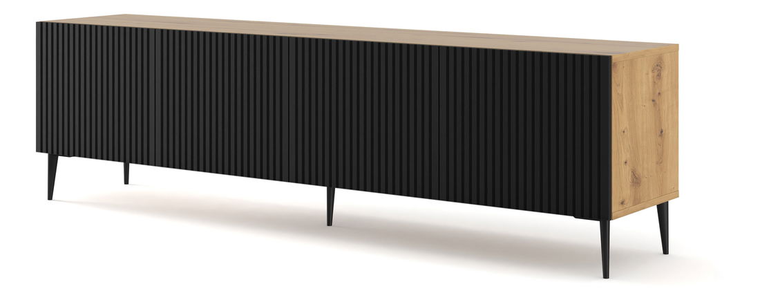 Masă TV/Dulap Rawy 4 (stejar artisan + Negru)