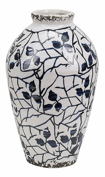 Váza 22 cm Malzia (fehér + kék)