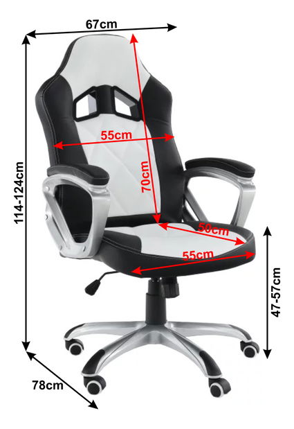 Kancelárske kreslo Lestat (čierna + biela)