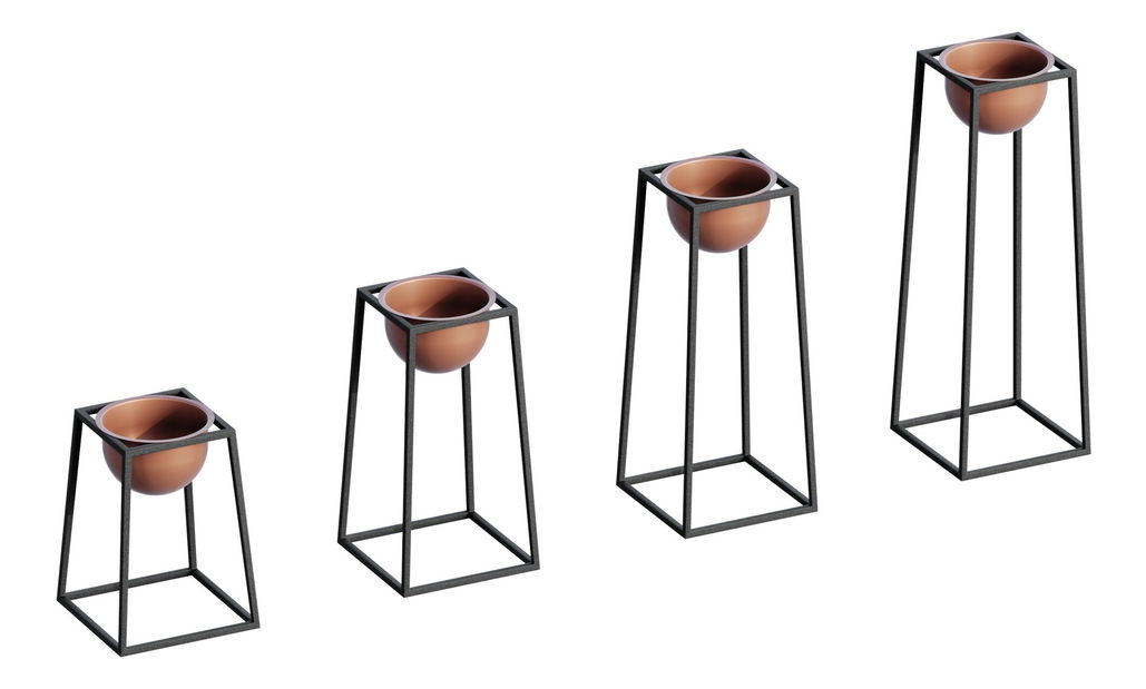 Ghiveci de flori decorativ Gwion (Negru + cupru)