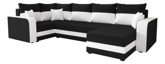 Kutna garnitura u obliku slova U Harmony Long (crna + bijela) (L)