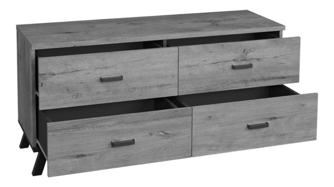 Komoda Juha 7 (dub lefkas + čierna) *výpredaj