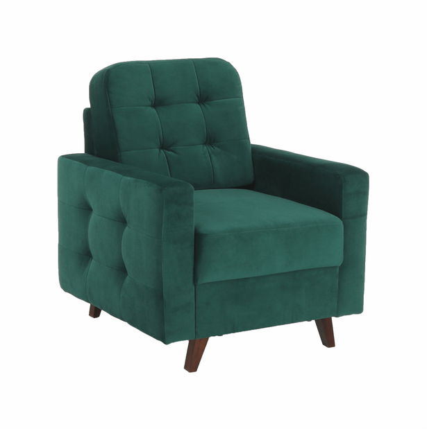 Naslonjač za opuštanje Merina (smaragdna + orah)