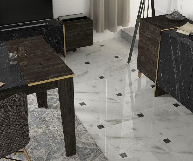 Set za dnevni boravak Vivaldi (crna + zlatna)