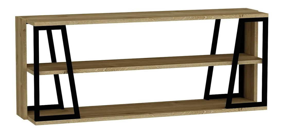 Regál Nidupe 7 (zafír tölgy + fekete) 