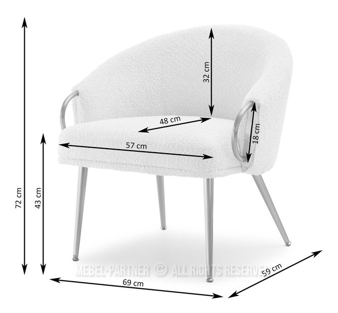 Fotoliu Carma F (crem + auriu)