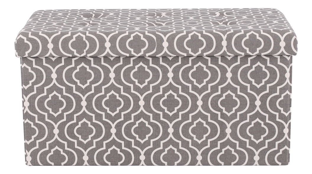 Skladacia taburetka Leucit (sivá + biely vzor)