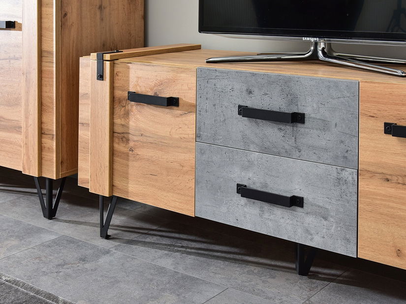 Nappali fal Suspendera SH07 (tölgy + fekete)