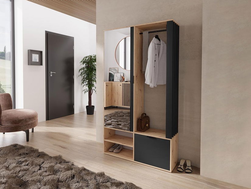 Predsoblje Freelo (hrast artisan + crna)