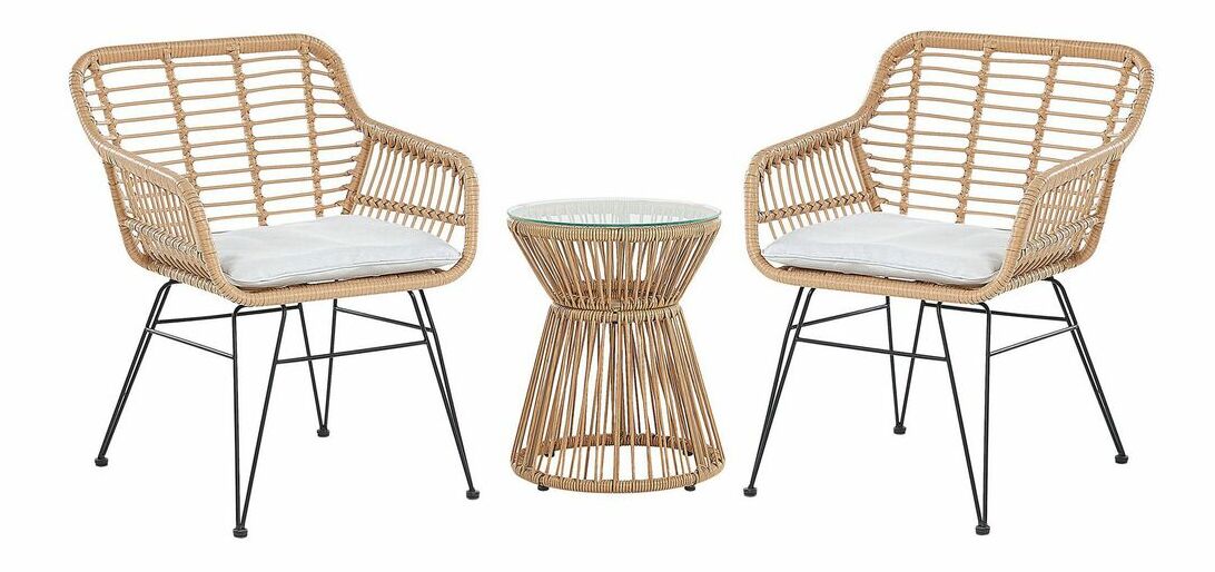 Vrtni set TASARA (svijetlosmeđa) (za 2 osobe)