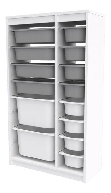 Organizator za igračke Dremonka 6 (bijela + siva)