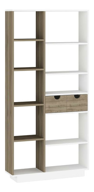 Regál Mubede (biela + orech) 