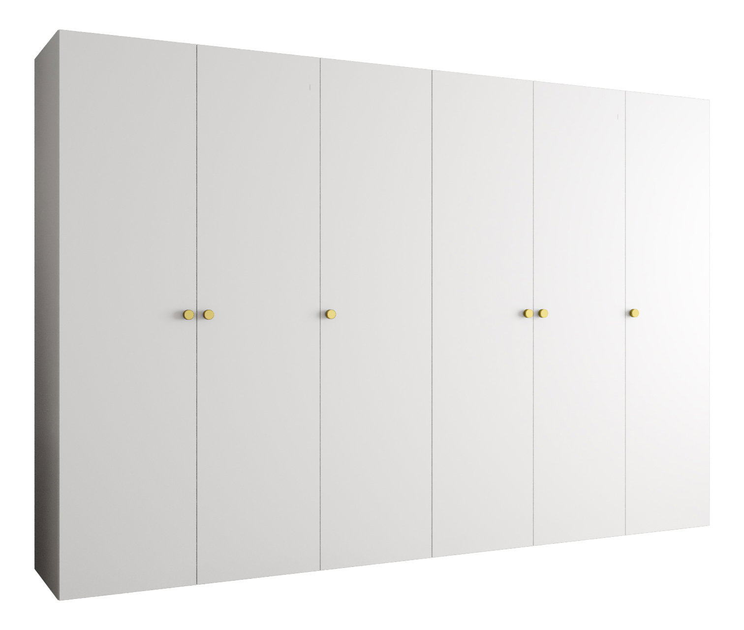 Šatníková skriňa 300 cm Parna 1 (biela + zlatá)