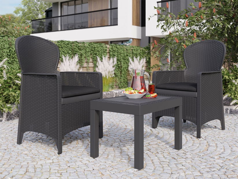 Záhradný nábytok Nuphar (antracyt / antracyt + tmavošedý) *výpredaj