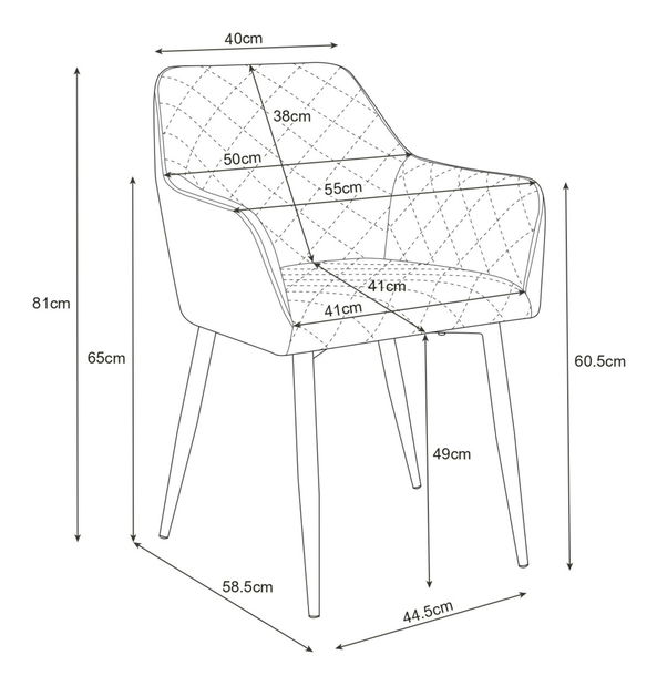 Jedálenská stolička Sunanda (sivá) (2ks)
