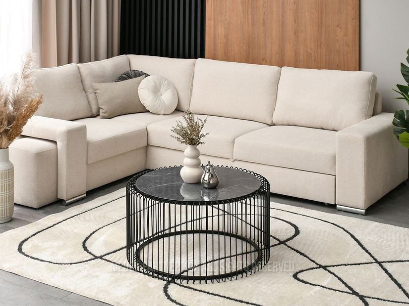 Stolić za kavu Nils Xl (sivi mramor + crna)