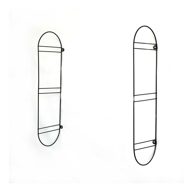 Raft decorativ de perete Duvelo 4 (Nuc + negru) 