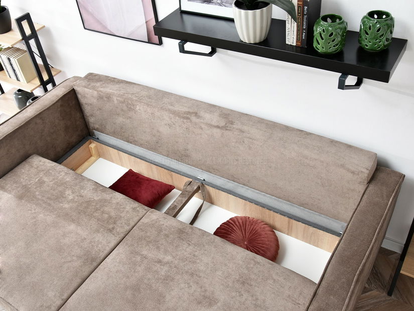 Canapea două locuri Legacion (bej + stejar)